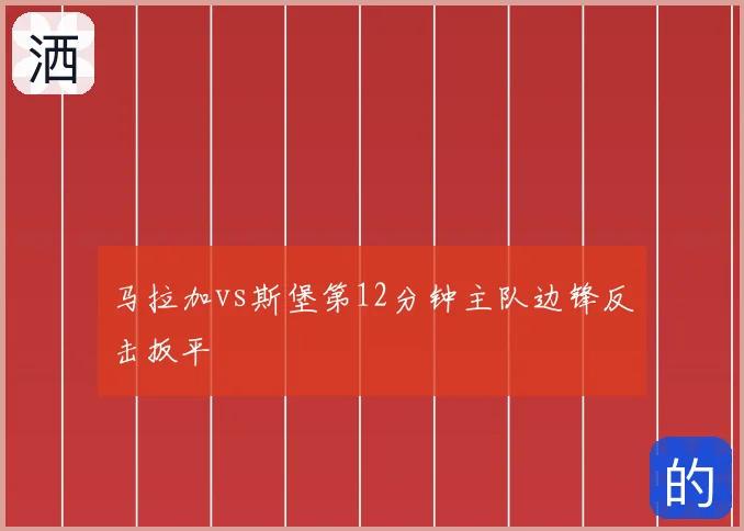 马拉加vs斯堡第12分钟主队边锋反击扳平